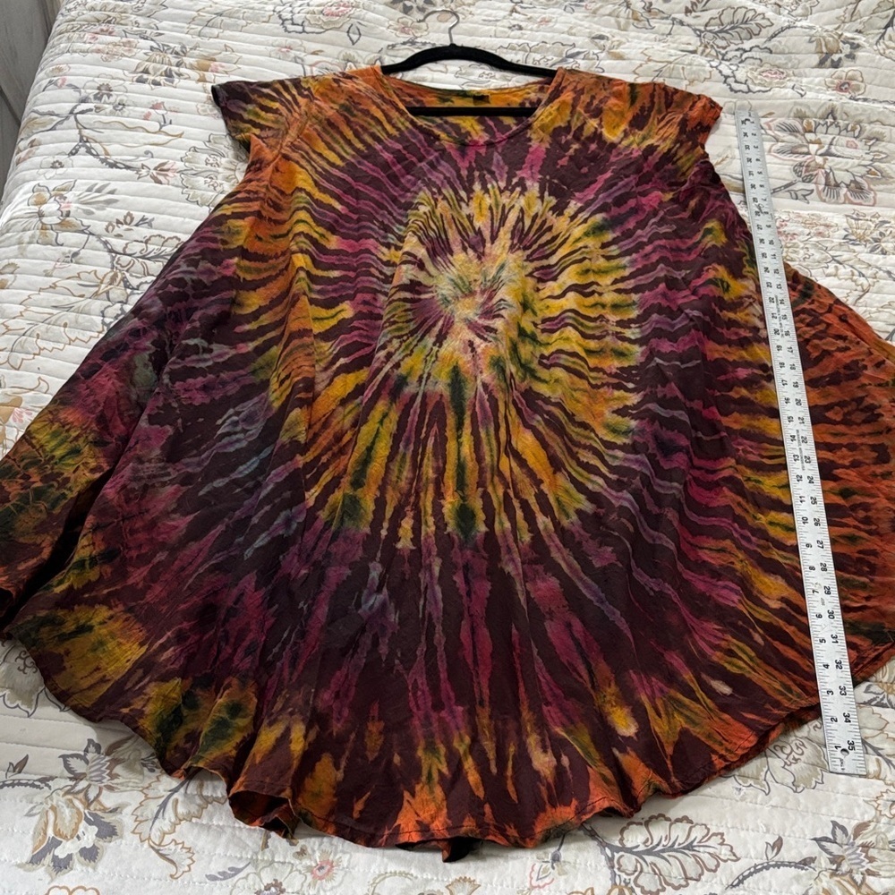 Tie-Dye Women's Top Dress - Multicolor 100% Cotton - Picture 5 of 7